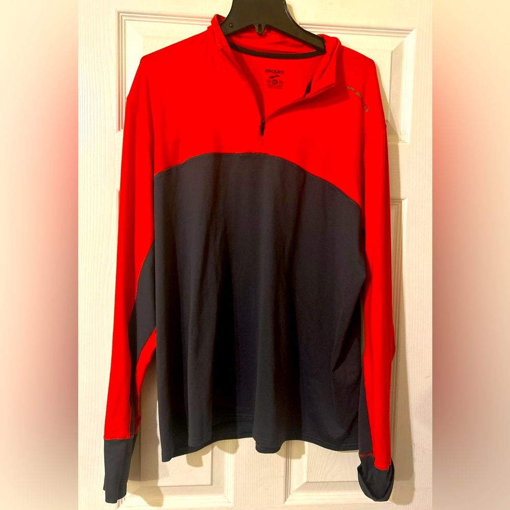 Brooks Quarter Zip Pullover Men’s Extra Large Red And Black